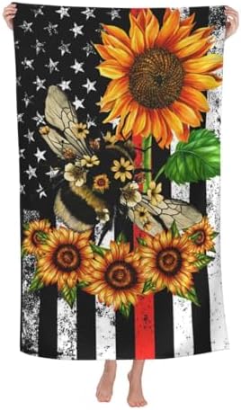 TUIEOMSE American Flag Beach Towel - Soft Fluffy Vibrant