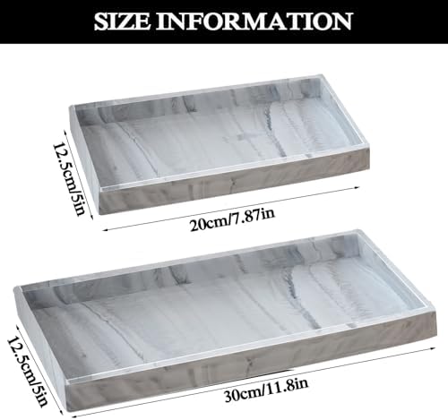 2PCS Silicone Soap Dispenser Tray Kitchen and Bathroom Organizer - White Marble