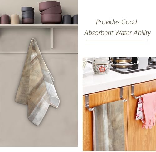 Taupe Grey Brown Hand Towels Set of 2 for Bathroom and Kitchen