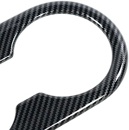Zizev Rear Seat Cup Holder Cover with Carbon Fiber Look