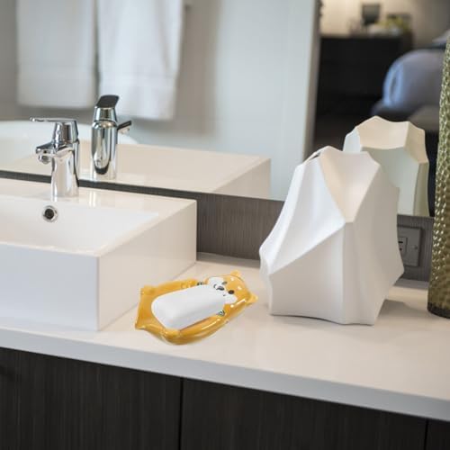ABOOFAN Cute Dog Shape Ceramic Soap Dish Holder