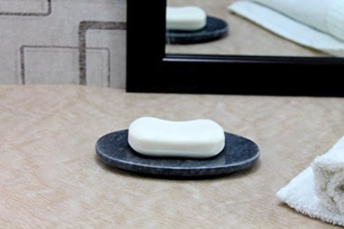 KLEO Natural Black Stoneware Soap Dish Oval Shape