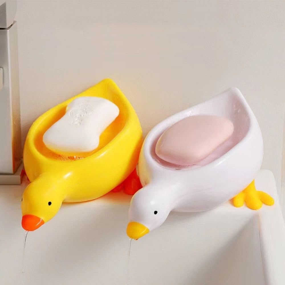 Cute Yellow Duck Soap Holder with Self Draining Design 1