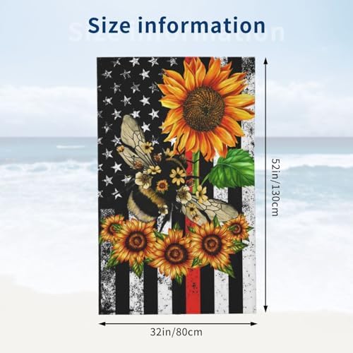 TUIEOMSE American Flag Beach Towel - Soft Fluffy Vibrant