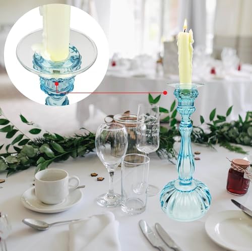 VGEUNA 12 Pack Clear Bent Glass Candle Drip Bobeches