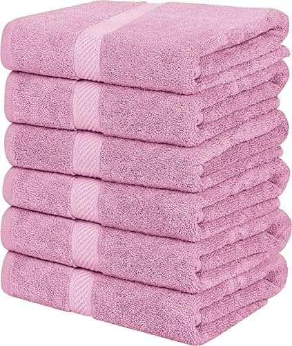 Simpli-Magic Cotton Bath Towel Set Pink 6 Count