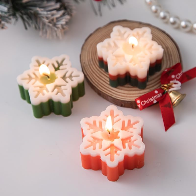 Snowflake Scented Candle for Christmas Holiday Decor