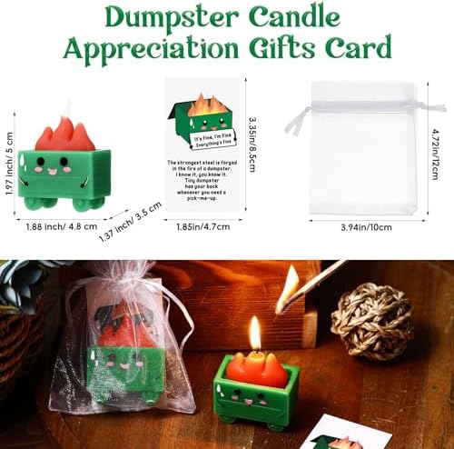 Conelist 12-Piece Dumpster Fire Candle Set with Cards and Bags
