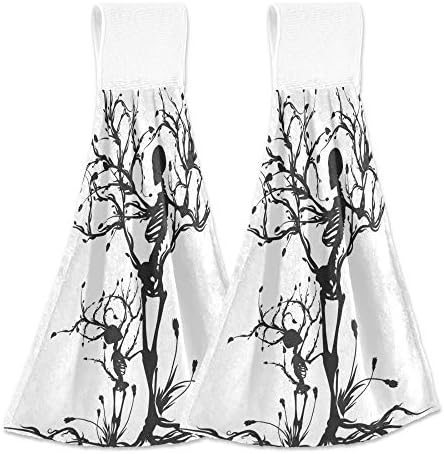 Aslsiy Skull Design Kitchen Towel Set of 2