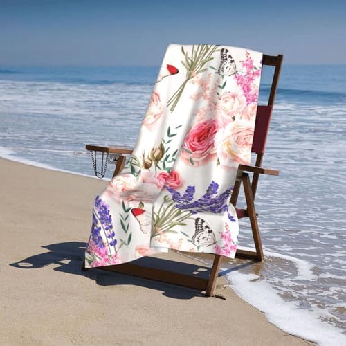 Ti Caldi Lavender Floral Beach Towel