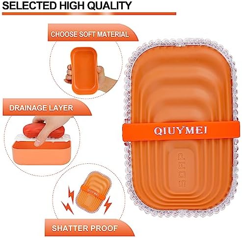 QIUYMEI Soap Holder - Leak Proof Travel Soap Container with Lid