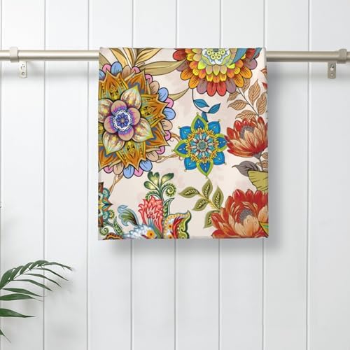 Boho Floral Hand Towels Set of 2 for Bathroom Farmhouse