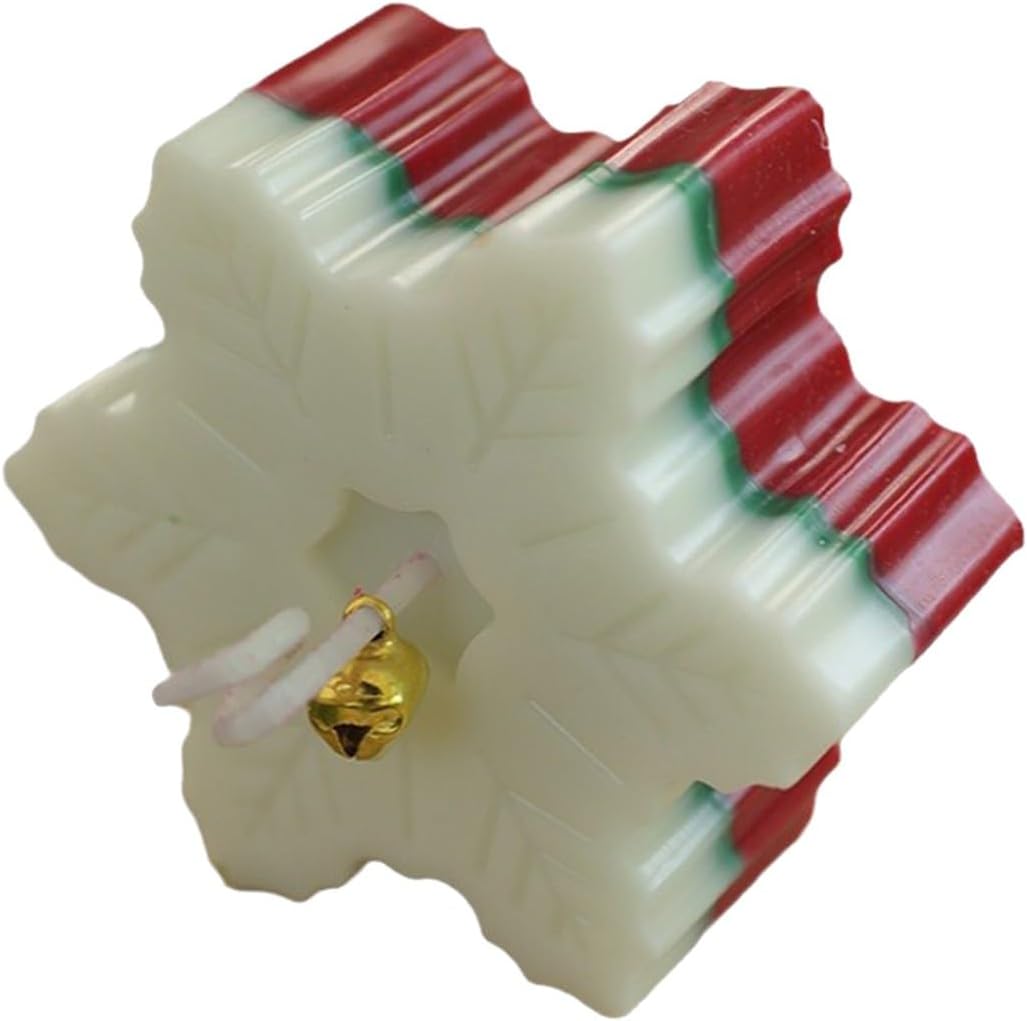 Winter-Themed Christmas Candles with Snowflake Design