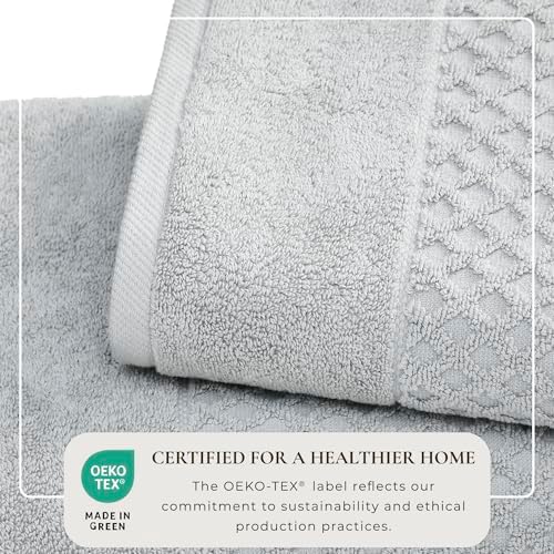 Great Bay Home Light Grey Bath Towel Set 6 Piece