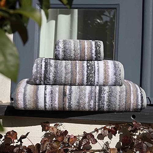 Graccioza Venice Guest Towel - 12x20 Inch Grey Striped Cotton Towel