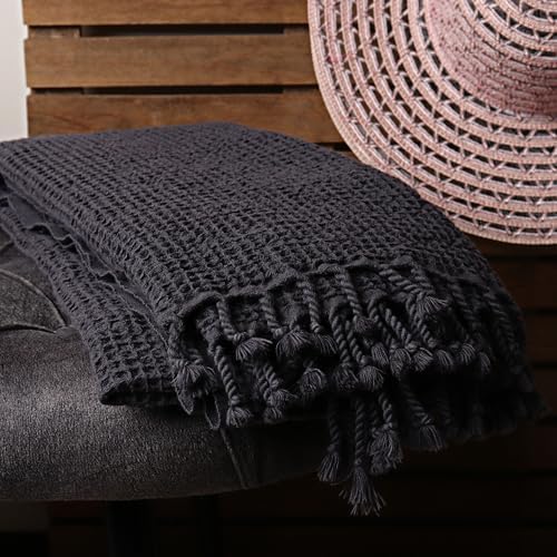 Pskl Waffle Beach Towel 35x70 Turkey Made Black