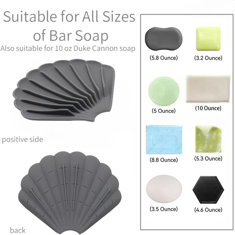 YGB Self-Draining Silicone Soap Dish Non-Slip Holder for Bathroom