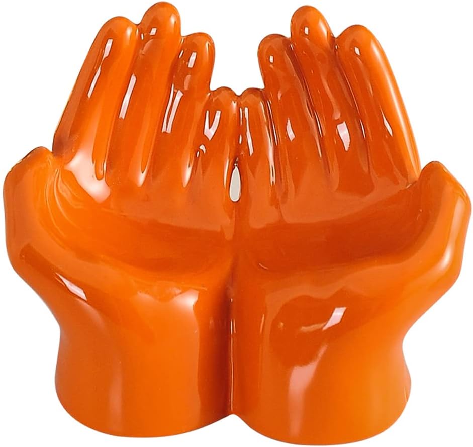 Creative Hands Shape Ceramic Soap Dish Orange