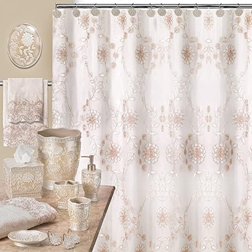 Popular Bath 3PC Towel Set Rose Vine Beige-Taupe