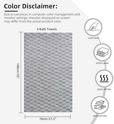 Luxury Microfiber Bath Towels 4-Pack Set 1