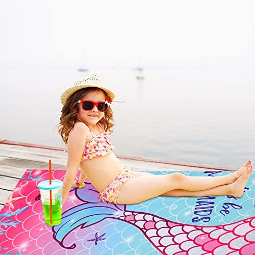 LIVILAN Mermaid Tail Beach Towel 30x60