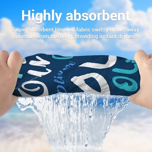 PUREFLY Personalized Beach Towel with Name - 420GSM Cotton Blend