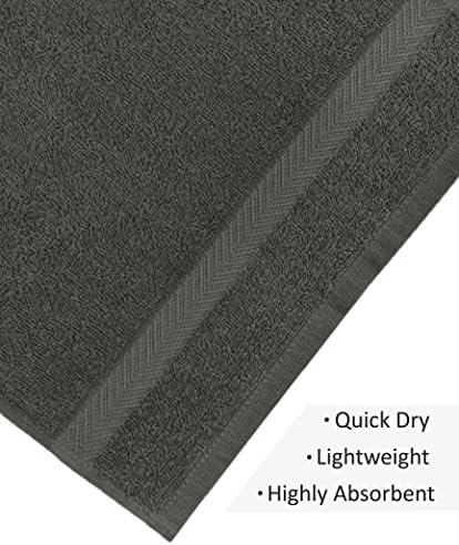 COTTON CRAFT Simplicity Bath Towels Set - 7 Pack Charcoal
