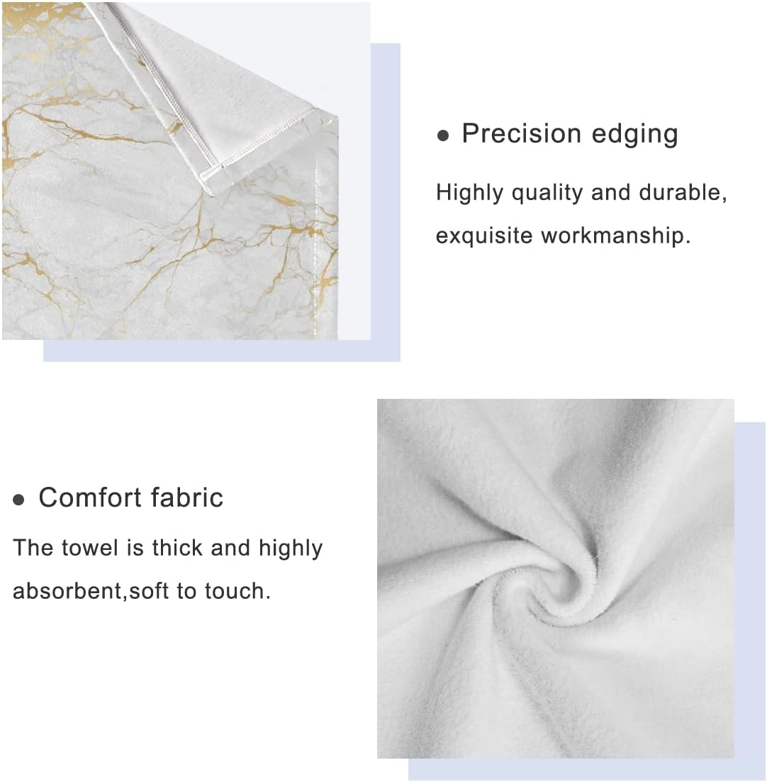 AUUXVA 3-Piece Towel Set with Marble Pattern