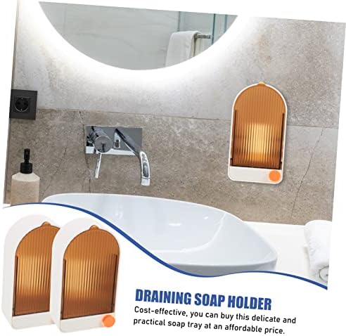 Leakproof Soap Dishes with Adhesive Mount for Bathroom and Kitchen