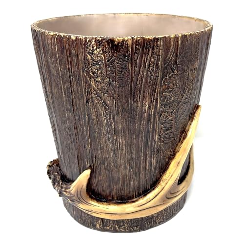 BestGiftEver Realistic Wood Faux Antler Wastebasket