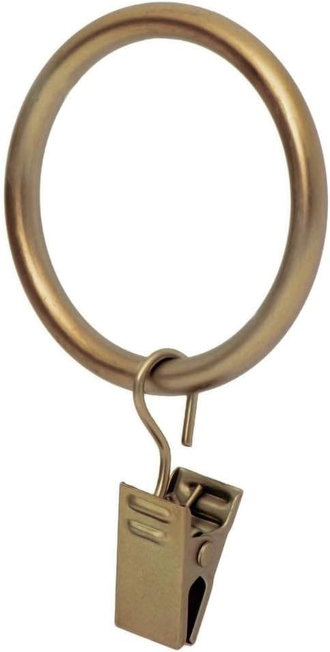 Ivilon Drapery Curtain Clip Rings - 17 Warm Gold Set of 14