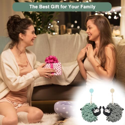 2 Pack Chenille Hand Towel with Hanging Loops