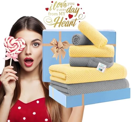 VOOVA MOVAS 6-Piece Cotton Towel Set with Hanging Loop
