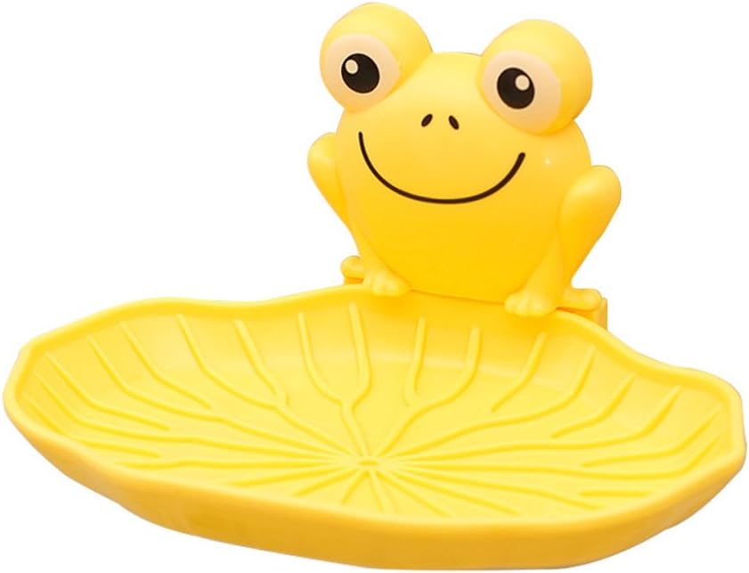 Cute Frog Sucker Soap Dish Holder Yellow