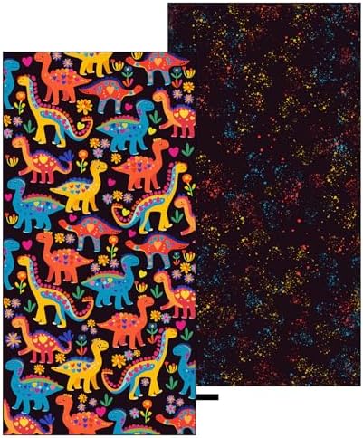 MelonBoat Large Microfiber Beach Towel with Dinosaur Design