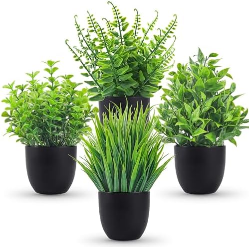 Der Rose Artificial Plants 4 Pack Black Indoor Decor