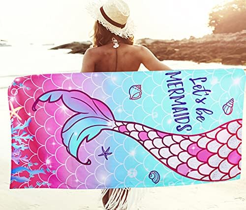 LIVILAN Mermaid Tail Beach Towel 30x60