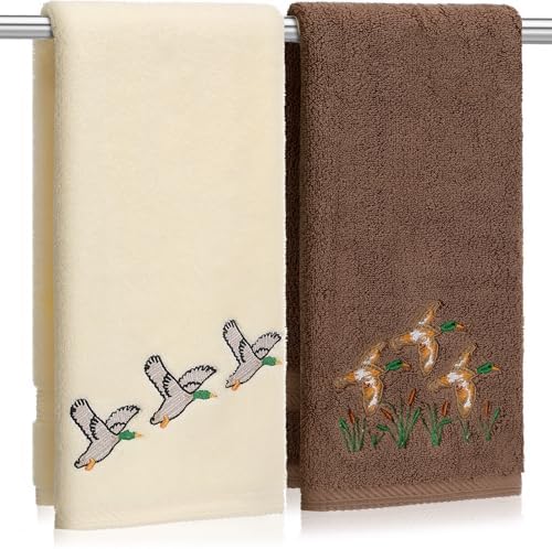Mindsoft 2 Pack Mallard Duck Hand Towels 14x29 Inch