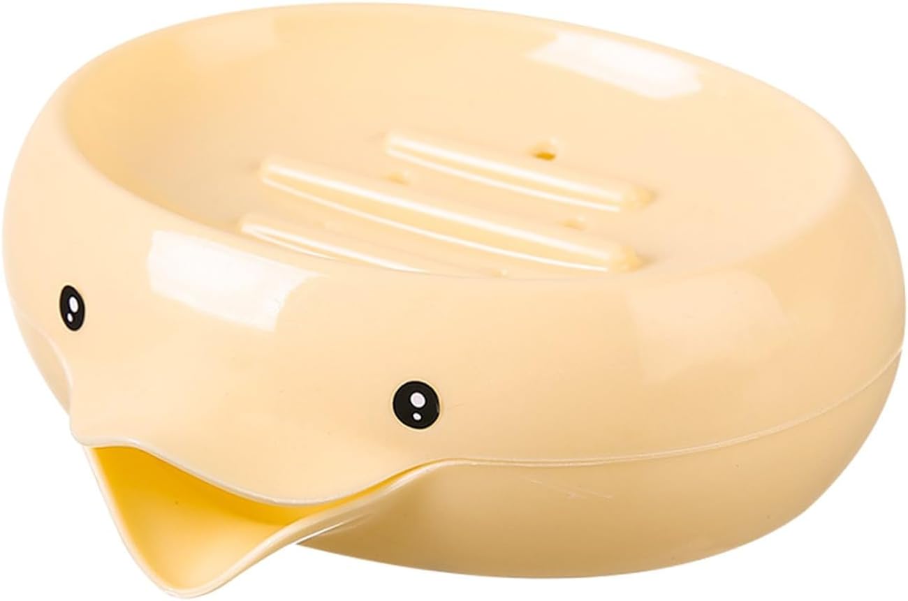 Ceramic Duck Soap Dish with Drain Hole - Orange