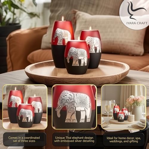 IYARA CRAFT 3 Wooden Candle Holders Set 1