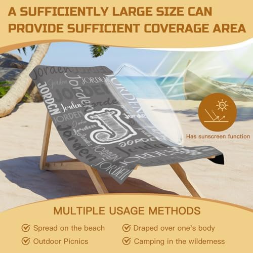 Custom Beach Towels with Names Personalized for Adults
