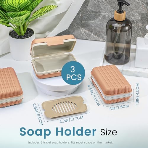 ASTIMESA 3 Pack Travel Soap Holder Box with Lid
