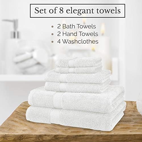 Cozy Homery Egyptian Cotton Bath Towels 8 Piece Set