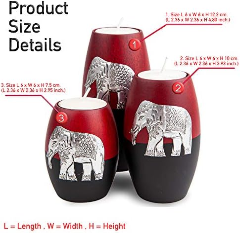IYARA CRAFT 3 Wooden Candle Holders Set 1