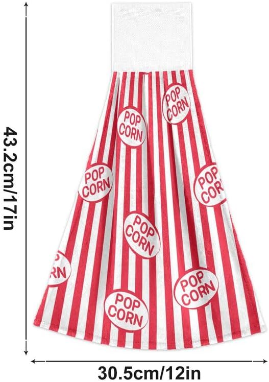 Tamniee Popcorn Box Strips Hanging Hand Towels 2PCS