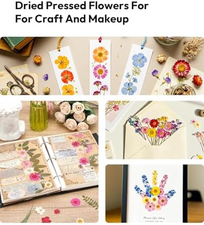 Resiners 100Pcs Dried Flowers Craft Kit