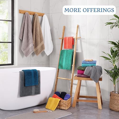 LANE LINEN 4 Pack Bath Towels - 28x54 Navy Blue 1