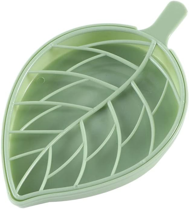 Leaf Shape Soap Dish Draining Rack Non-Slip Green