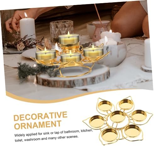 PRETYZOOM 7-Light Lotus Ghee Lamp Holder Decorative