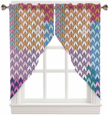 EZON-CH Retro Herringbone Valance for Kitchen and Bedroom